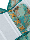 New court style corset corset corset green bee jacquard fabric slimming body shaping coat