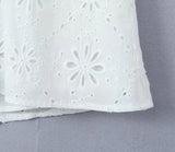 Foridol White Lace Cotton Dress V Neck Off Shoulder Sexy Beach Short Dress Summer Women Buttons Cut Out Mini Beach Sundress 2025