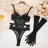 Women's Sexy Black Lace See-Through Jumpsuit - Hollow Mesh Shapewear Bodysuit for Special Occasions