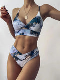 Sport Bikini Set Sexy Women Swimsuit Push Up High Waist Marble Blooming Print Swimwear Female Bathing Suit Banadores Mujer 2026