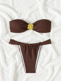 ZTVitality Solid Bikini Strapless Swimwear Women's Swimsuit 2025 New Sexy Biquini Bikini Set Low Waist Summer Bathing Suit