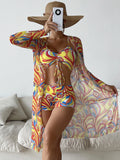 Sexy Print Bikini 2026 Women High Waist Swimsuit Cover Up Swimwear Female Lady Bathing Suit Swimming Summer Beachwear