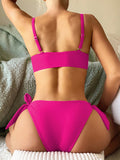 Sexy Knotted Underwired Bra Cup Bikini Women Swimsuit Female Swimwear Two-pieces Bikini Set Push Up Bikinis Bathing Suit Swim