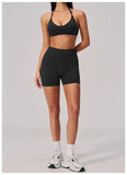 2 Pieces Seamless Yoga Sets Women Solid Color Sports Bra Tight Fitting Peach Buttocks Shorts Fitness Suit Gym Running Tracksuit