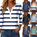 Womens Athletic Tops Short Sleeve Women Stylish Casual Loose Three Button V Neck Short Sleeved T Same Day Long Sleeve Shirt