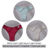 3Pcs/Set Women Cotton Panties Sexy V Waist Briefs T-Back Brazilian Underpants Female M-XL Underwear Girls Breathable Intimates