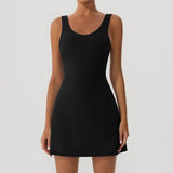 Tennis Fitness Dresses Women Fake Two Piece Sports Dress Outdoor Casual High Elasticity  Running Yoga Golf Mini Skirts