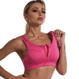 New Sports Bra Women Front Zipper Push Up Gym Jogging Crop Top More Size Tops Yoga Fitness Shockproof Vest Sport Bras for Women