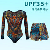 2026 Swimwear Women Long Sleeved Sun Protection One Piece Swimsuit Female's Sports Bathers Swimming Bodysuit Beach With Cover Up