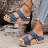 2025 Summer Platform Wedges Sandals Women Vintage Hollow Out Thick Bottom Slippers Woman Comfortable Non Slip Rome Shoes Female