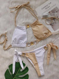 2026 Splicing Halter Diamond Bikini Women Swimsuit Female Swimwear Two Pieces Bikini Set Hollow Out Bathing Suit Swim Beach Wear