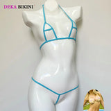 DEKA Women Exotic Mini Micro Bikini Two Piece Hollow Out Swimsuit Bathing Open Crotch Swimwear Lingerie Underwear Set Sunbath