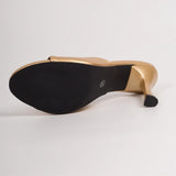 Big Size 42 Gold Sexy Slide Sandals Women Stiletto High Heel Party Slide Heels Backless High Heel Club Wedding Mules Shoes