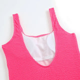 Candy Color One Piece Swimsuit Fabric Crinkle Cloth Wavy Strip Bikini for Women Fluorescent Pleated Cloth Swimwear