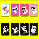 Cartoon Cat Funny Fashion For ID Clips Credit Bank Subway Card Holder Case Storage Bag Adornment Keychain
