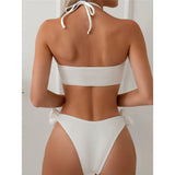 2025 Sexy 3D Flowers Halter Brazilian Bikini Women Swimwear Female Swimsuit Two-pieces Bikini set Bather Bathing Suit Swim K5236