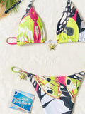 sexy butterfly print halter bikinis sets two pieces biquini thong swimsuit Swimwear Biquini conjunto de bikini tankini beachwear