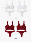 Sexy seamless underwear set push-up bra vest sports breathable push-up set