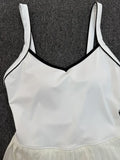 Women's Seamless Yoga Jumpsuit Sports Fitness Sleeveless Beautiful Back One-Piece Dress Workout Tennis Anti-exposure Jumpsuit