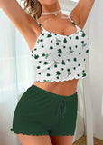 2026 Women's Home Clothes European and American Suspender Shorts Suit Casual and Comfortable Can be Weared Outside Pajamas