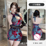 Sexy Homewear Playful Dress High-end Wrap Hip Backless Deep V Suspenders Sleeveless Hanging Neck Dress Pure Desire Charming GHHL
