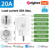 TNCE TUYA EU Plug wifi or zigbee3.0 Smart Socket 16/20A Power Monitor Timing Function Voice Control Works With Alexa Google Home