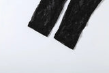 Women Halter Neck Lace Mesh Jumpsuit Sheer See Through Sleeveless Backless Bodycon Romper Y2K Clubwear Party Nightclub Outfit