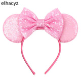 2025 Chic Disney Embroidery Sequin Minnie Ears Headband DOT Bow Hairband Girls Women Party Head Wear Kids DIY Hair Accessories