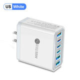 55W 3 USB 3 PD Charger Fast Charging QC3.0 Travel Charger For iPhone 15 14 Samsung Xiaomi Mobile Phone Adapter EU KR US UK Plug