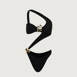 2024 Spiral Halter One Piece One Piece Swimsuit Sexy Solid Swimwear Women Bathing Suit Beach Backless Monokini Swimsuit Female