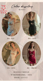 TJ large size sexy suspender skirt women's home nightgown