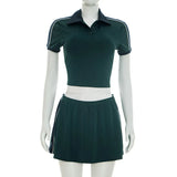 Women's suit sports casual short-sleeved polo shirt and skirt two-piece suit