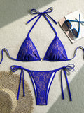 Embroidery Mesh Lace Halter High Cut Bikini Female Swimsuit Women Swimwear Two-pieces Bikini Set Bather Bathing Suit Swim Beach