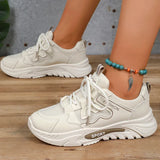 Fashion Lace Up Platform Sneaker Women Comfy Mesh Breathable Running Walking Shoes Woman Non Slip Thick Bottom Vulcanized Shoes