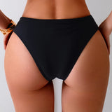 Women's Low Rise Cutout Swim Bottoms Solid Color Summer Beachwear Separate Swimsuit Bottom Female Brazilian Bikini Trunks 2026
