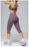 2 Pieces Yoga Set Women Sports Shirts Workout Top Fitness Suits Outdoor Gym Running Mid-length Pants Workout Clothes Tracksuits