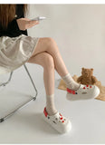 Women Fashion Clogs Indoor Street Slippers Cute DIY Apple Summer Autumn Platform Shoes Soft EVA Female Daily Walking Sandals
