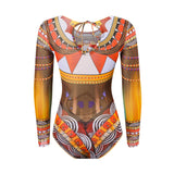 2025 Long Sleeve Sheer Sun Protection One-Piece Set Swimsuit Women Sexy Rash Guard Swimwear Bodysuit Beachwear With Cover up
