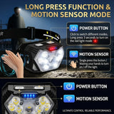 Motion Sensor Headlamp 9 Led Strong Headlight 2000 Lumen USB Portable Waterproof Camping Outdoor Head Lamp Work Flashlight