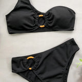 2026 Sexy Bikini Black Swimwear Swimsuit Women One-shoulder Bikinis Set Bathing Suit Beach Bikini Female Push Up Banadores Mujer
