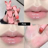 Rabbit Moisturizing Lip Balm Purple Rose Tint Crystal Jelly Colored Anti-chapped Lip Care Smoothens LipLines Base Clear Lipstick