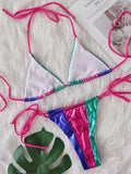 Splicing Leopard Mini Micro String Bikini Women Swimwear Female Swimsuit Two Pieces Bikini Set Halter Bather Bathing Suit Swim