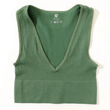 Deep V Crop Top Women Bra Top Sexy Lingere Seamless Underwear Female Tanks Top Sleeveless Fitness Top Camisole