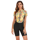 Vintage Leaves Print Patchwork One Piece Swimsuit Women 2025 Sports Front Zipper Slim Swimwear Athletic Bathing Suit Monokini