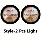 2pcs 5 Colors Highlighter Powder Palette With Pearly Shimmering, Shimmer Glitter Highlight Contouring Palette,