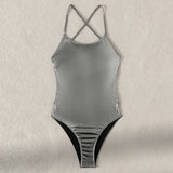 sexy glitter metallic silver backless swimsuit one piece bikini bandage swimwear bodysuits women biquini bathing suits tankini