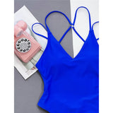 S - XL Sexy Leopard Printed V Neck Women Swimwear One Piece Swimsuit Female Backless High Leg Cut Bather Bathing Suit Swim V4808