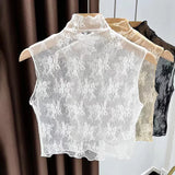 Fashion Lace Floral Fake Collar Detachable Gauzy False Collar All-match Slim Lace Tanks Women