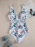 Sexy Red One Piece Swimsuit 2026 Women Push Up Lace Up Bandage Bodysuit Brazilian Deep V Neck Backless Bathing Suit Swimwear