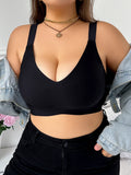 Women's sexy seamless steel rimless plus size bra gathered restrained push up close fitting underwear LC2875